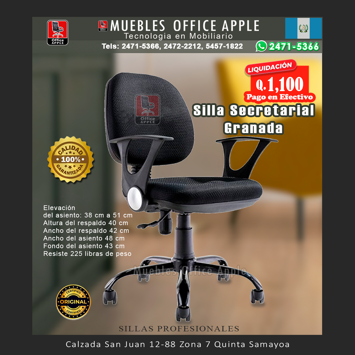07 SILLA SECRETARIAL GRANADA SILLA SECRETARIAL GRANADA