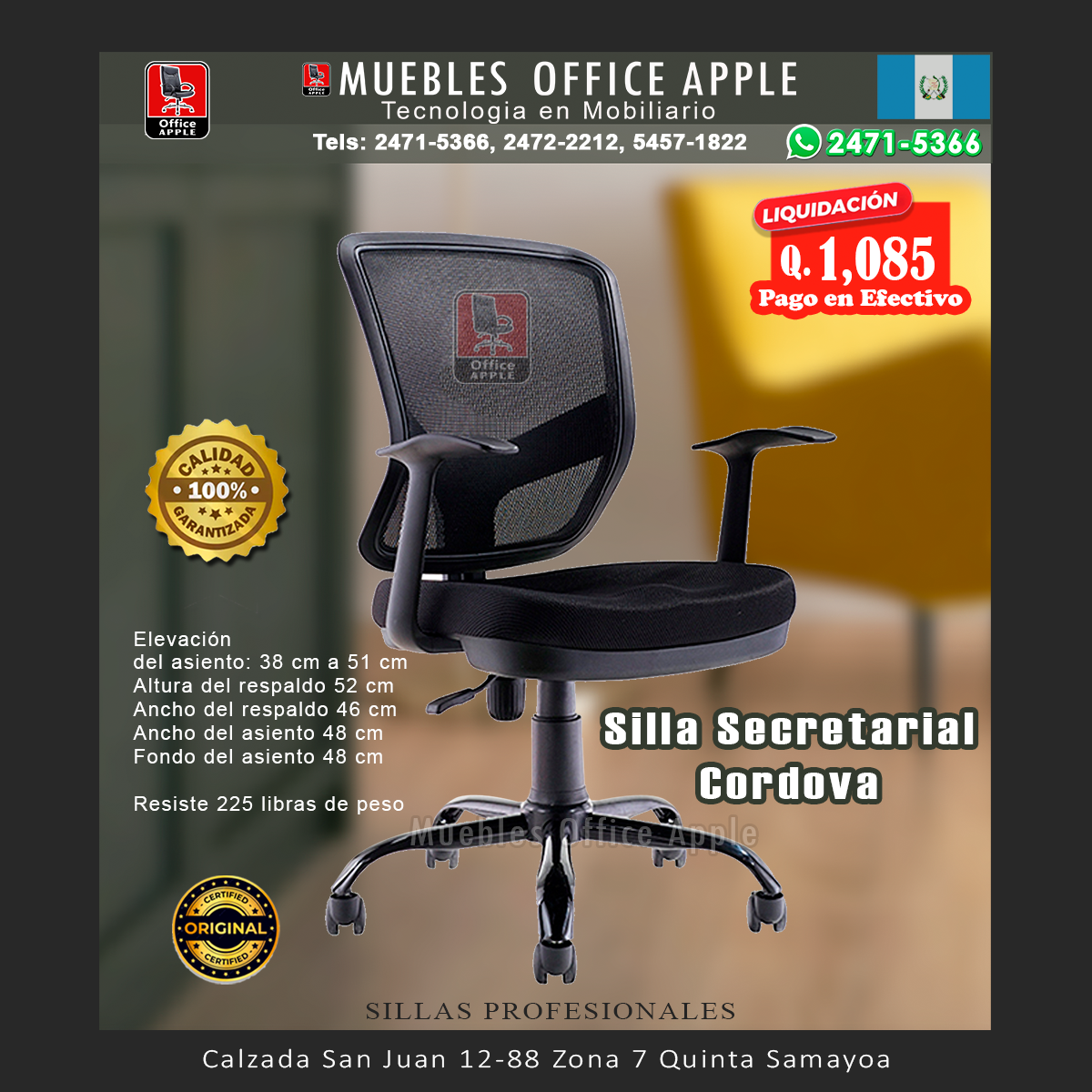 SILLA SECRETARIAL CORDOVA
