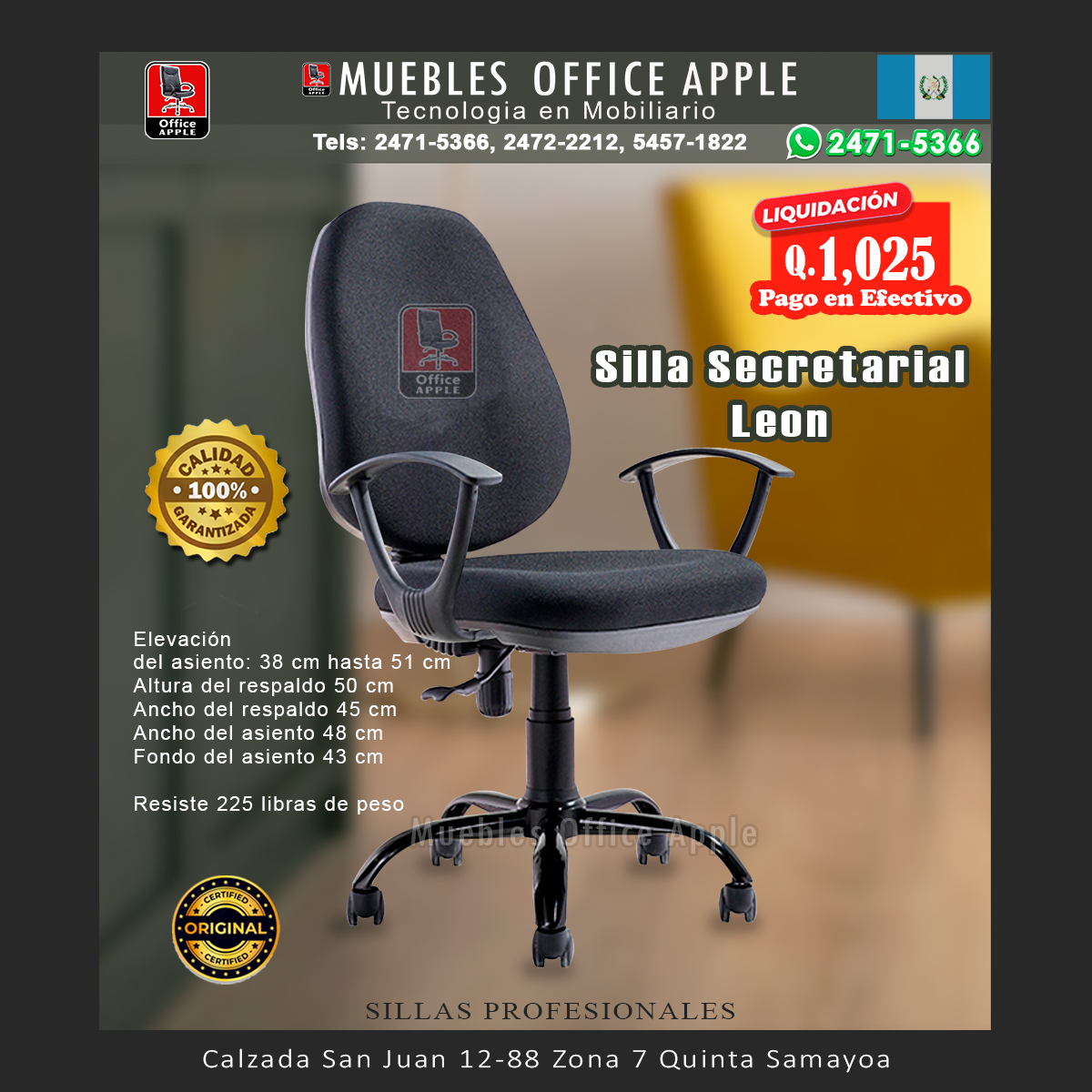 SILLA SECRETARIAL LEON