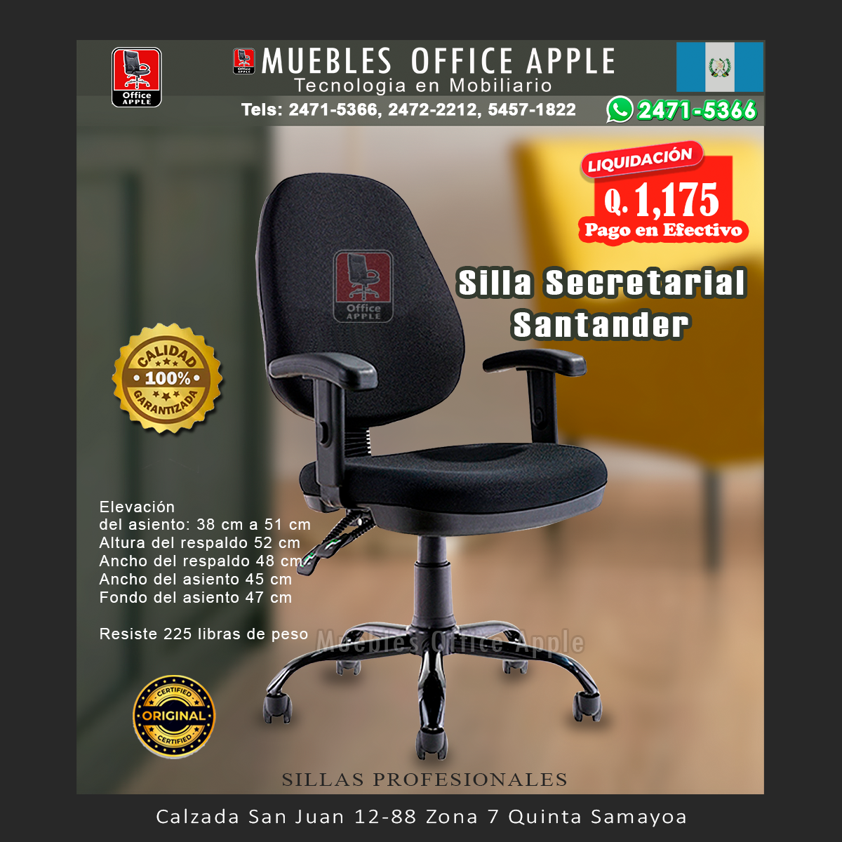 16 SILLA SECRETARIAL SANTANDER SILLA SECRETARIAL SANTANDER