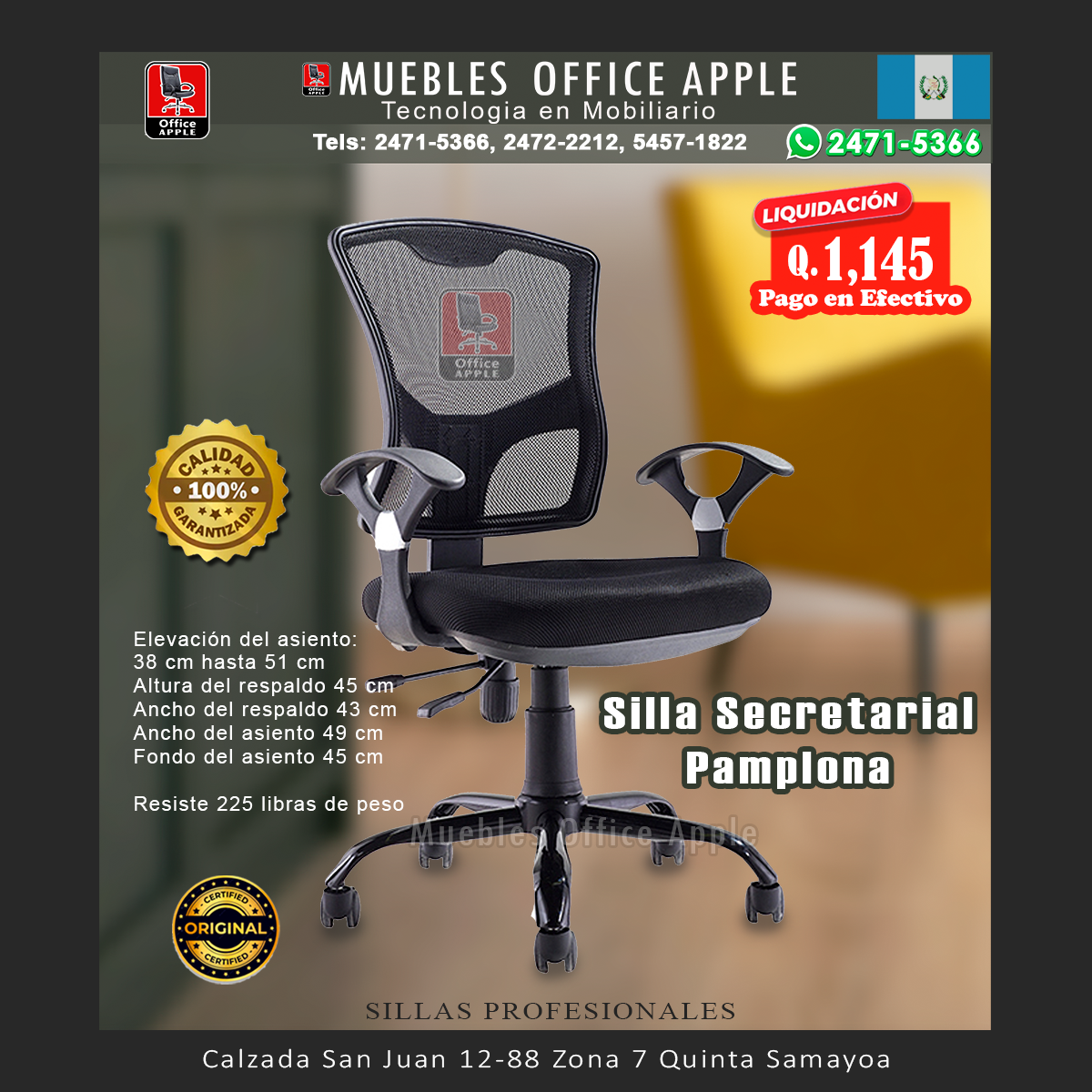 SILLA SECRETARIAL PAMPLONA