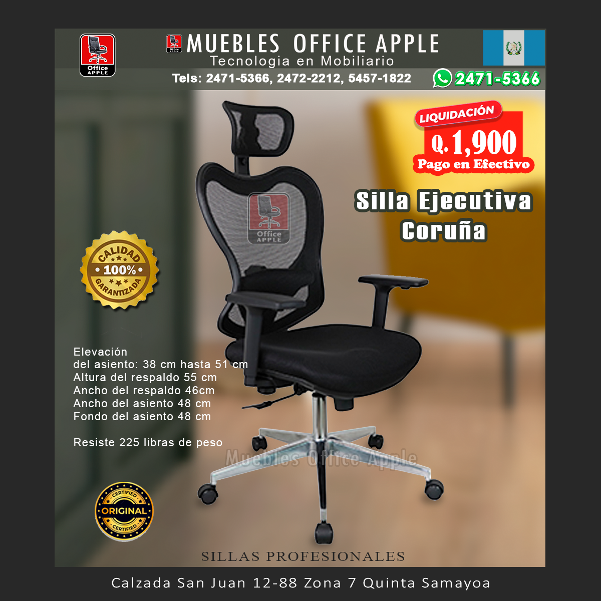 24 SILLA EJECUTIVA CORUÑA SILLA EJECUTIVA CORUÑA