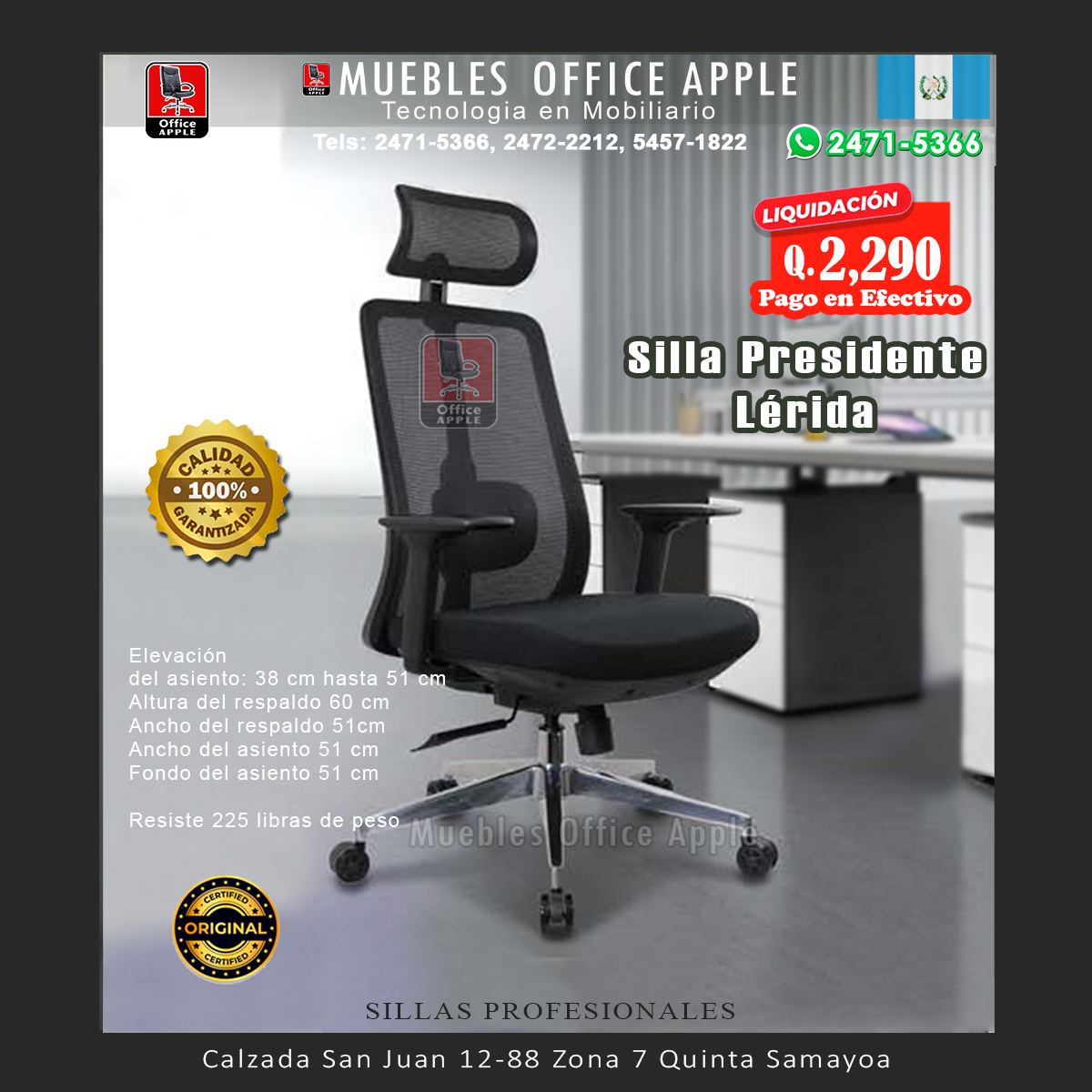 SILLA PRESIDENTE LERIDA