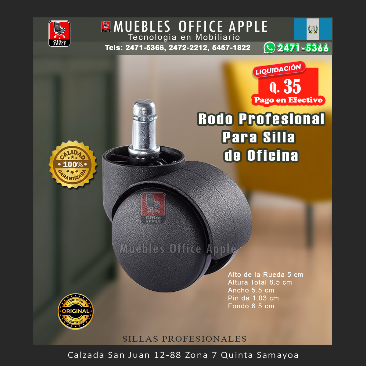 RODO PARA SILLAS DE OFICINA